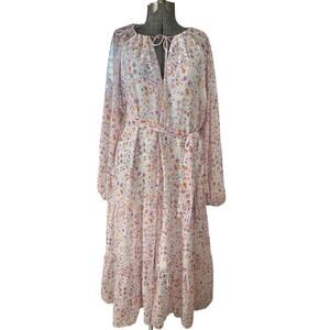 Ivy City Co Imogen Maxi Dress 2X Blush Floral Wedding Cottagecore Romantic Boho